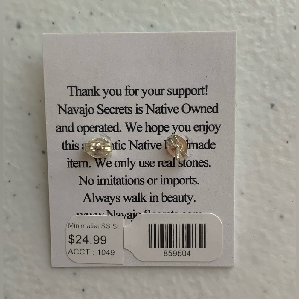 Turquoise Stud Earrings- Native American made - Picture 2 of 2